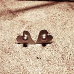 Sweet Heart Earrings Two Sterling Silver Cute..